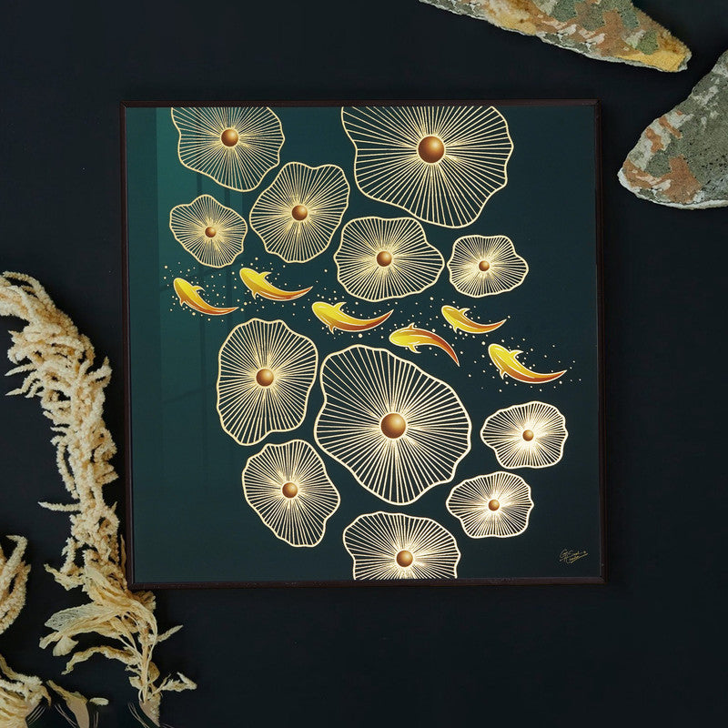 Tehzeeb Creations Golden Embossed Wall Painting | Grocsy