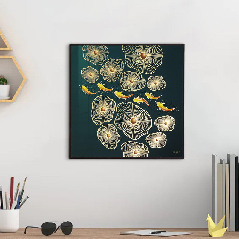 Tehzeeb Creations Golden Embossed Wall Painting | Grocsy