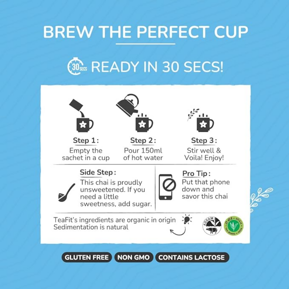 TeaFit Premium NO SUGAR Instant Lemongrass Tea Premix | Grocsy