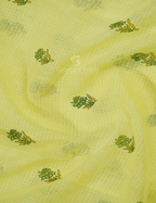 Lime Yellow Colour Block Print Pure Kota Cotton Saree By Gayathri Reddy Designer Studio | Grocsy