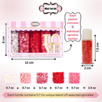 Confect Valentine Sprinkles | 20 Edible Decoration for Baking & Dessert | Grocsy