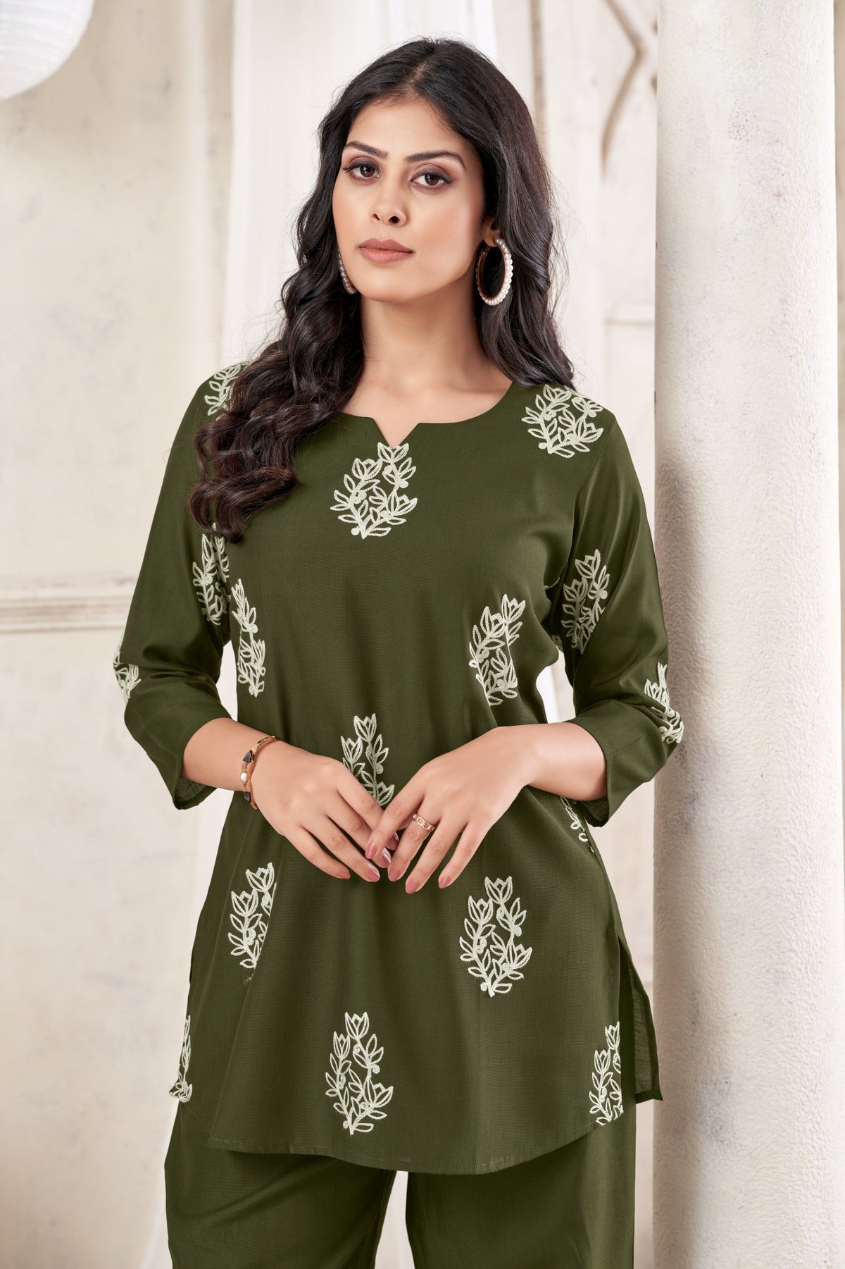 Anaita Butta Green Stylish Readymade Co-Ords Set | Grocsy