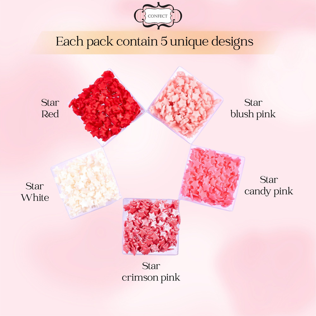 Confect Valentine Sprinkles | 20 Edible Decoration for Baking & Dessert | Grocsy