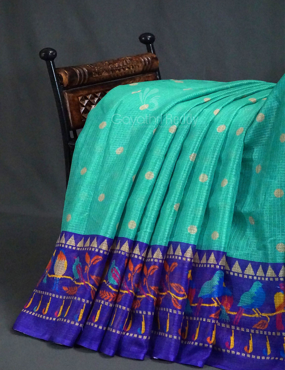 Sea Green Colour With All Over Buttes Semi Silk Kota Saree By Gayathri Reddy Designer Studio | Grocsy