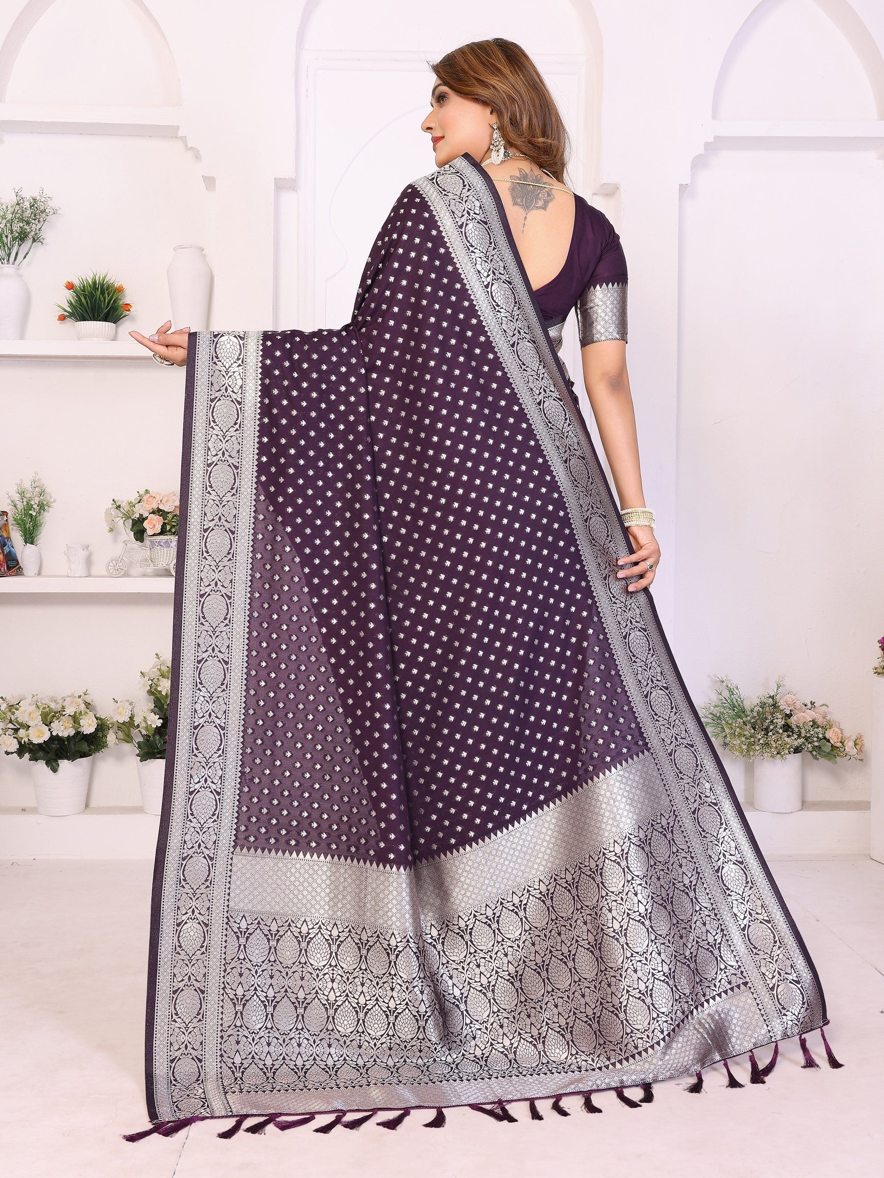 Anaita Premium Georgette Silk Saree | Grocsy