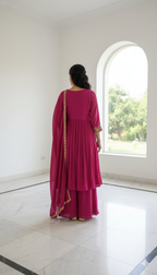 Anaita Pink Anarkali Readymade Suit with Embroidery Work | Grocsy