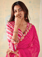 Saree Mall Checked Gotta Patti Pure Georgette Sarees | Grocsy
