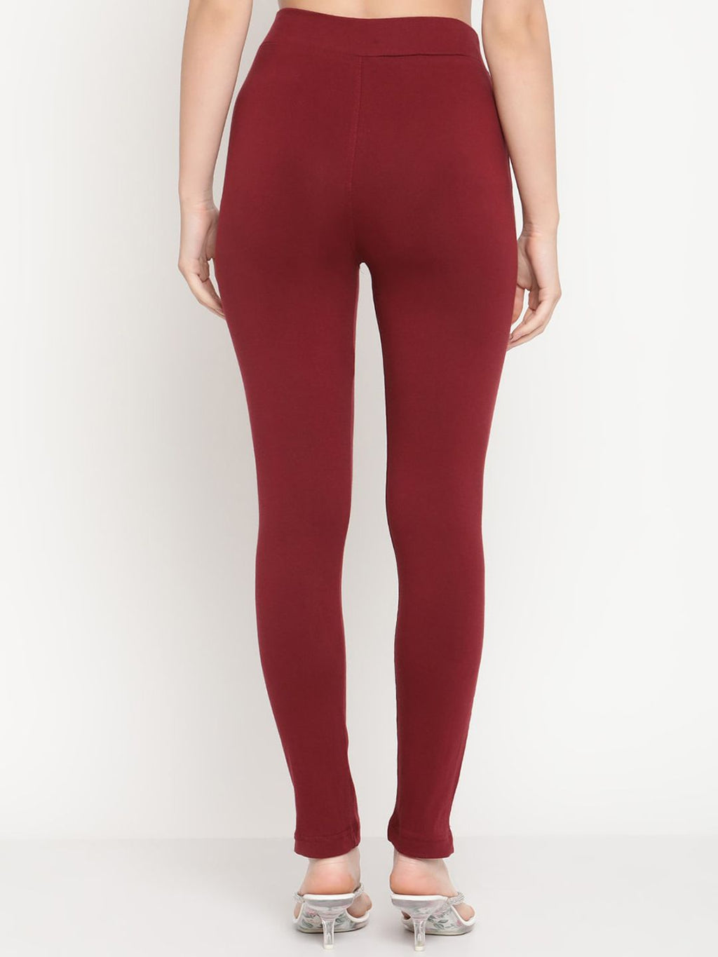 TAG 7 Women Set of 2 Maroon & Grey Ankle Length Leggings | Grocsy