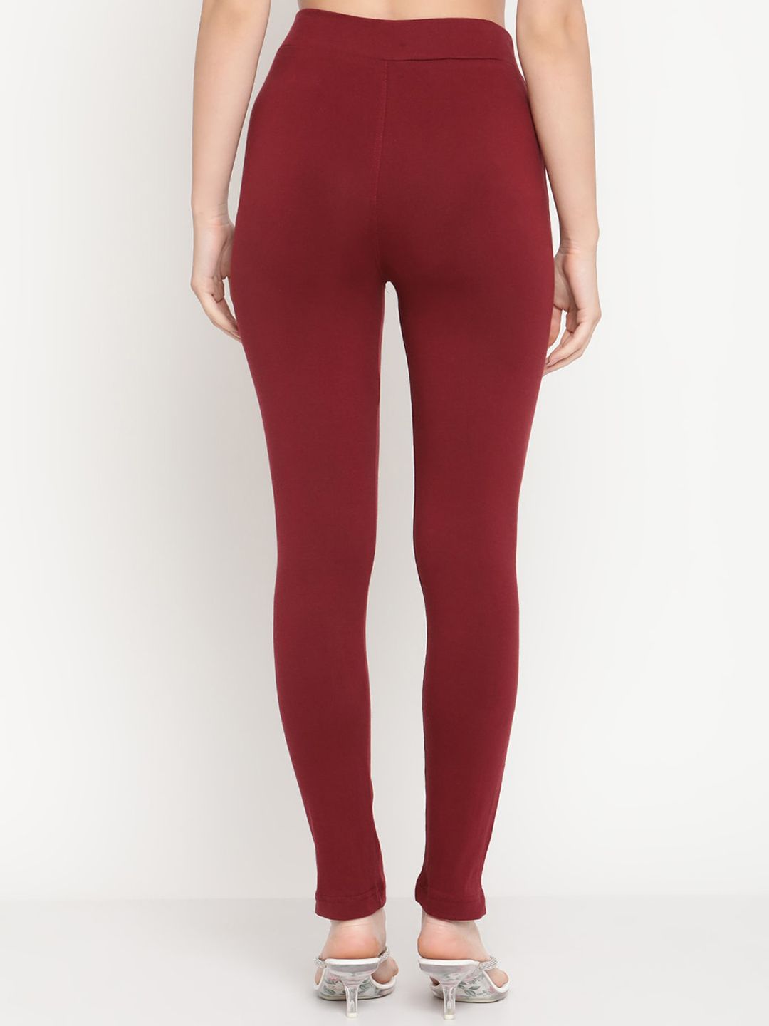 TAG 7 Women Set of 2 Maroon & Grey Ankle Length Leggings | Grocsy