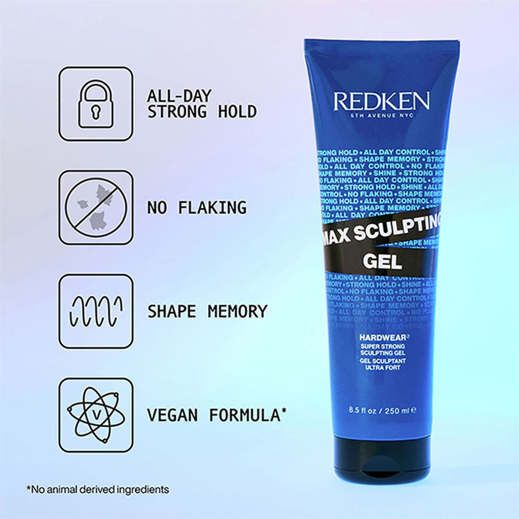 Redken Max Sculpting Gel For All-Day Strong Hold, Shape Memory & High Shine | Grocsy