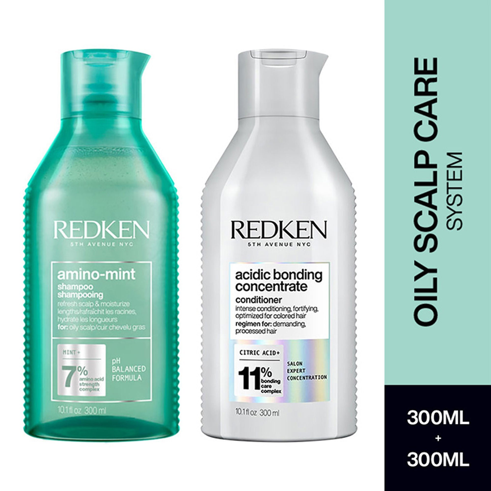 Redken Scalp Care & Damaged Hair Combo - Amino Mint Shampoo & Acidic Bonding Concentrate Conditioner | Grocsy