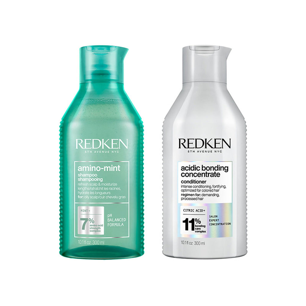 Redken Scalp Care & Damaged Hair Combo - Amino Mint Shampoo & Acidic Bonding Concentrate Conditioner | Grocsy