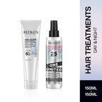 Redken Day & Night Hair Treatment Combo - Acidic Bonding Concentrate Leave-In Treatment & One United | Grocsy