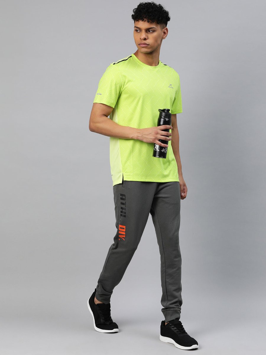 Alcis Men Printed Anti Static Slim Fit T-shirt | Grocsy