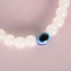 NVR Men & Women White Marbel Crystal Elasticated Bracelet | Grocsy