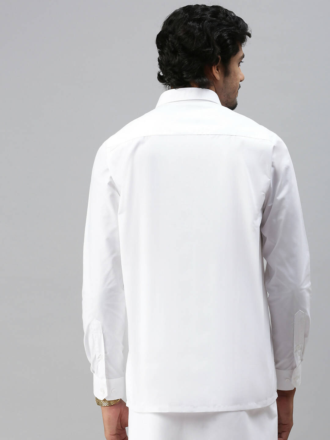 Ramraj Cotton Mens Full Sleeve Formal Poly Cotton White Shirt | Grocsy