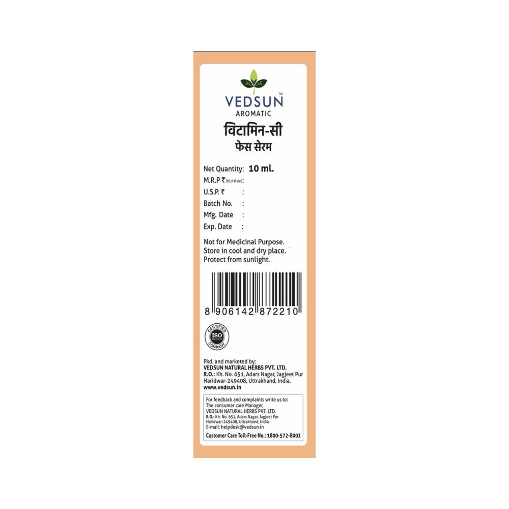 Vedsun Naturals Vitamin C Face Serum Anti Ageing Daily Glow for Men & Women | Grocsy