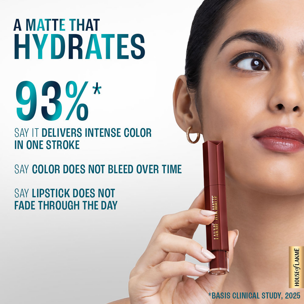 Lakme 9to5 Hya Matte Liquid Lipstick + Hyaluronic Acid - Boardroom Blush | Grocsy