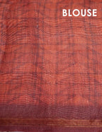 Dark Rust Colour With Leheriya Design All Over Semi Chanderi Saree By Gayathri Reddy Designer Studio | Grocsy