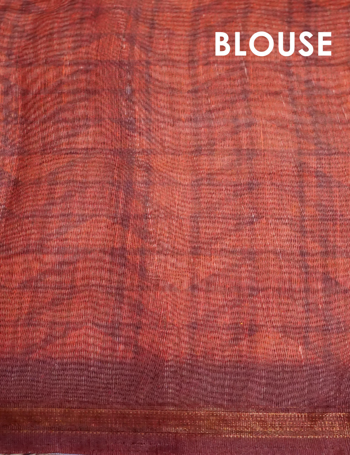 Dark Rust Colour With Leheriya Design All Over Semi Chanderi Saree By Gayathri Reddy Designer Studio | Grocsy