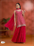 Anaita Red Blooming Georgette Suit With Heavy Embroidery & Sequence Work | Grocsy