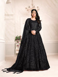 Anaita Black Embroidered Net Anarkali Suit | Grocsy