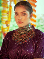 Myra Purple & White Cotton Embroidered Navratri Special Lehenga | Grocsy