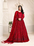 Anaita Red Embroidered Net Anarkali Suit | Grocsy
