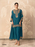 Anaita Teal Blue Georgette Suit With Embroidery & Sequence Work | Grocsy