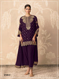 Anaita Purple Georgette Suit With Embroidery & Sequence Work | Grocsy