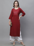 TAG 7 Women Ethnic Motifs Hem Design Flared Palazzos | Grocsy