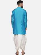 Sethukrishna Men Turquoise Blue Angrakha Kurta with Salwar | Grocsy