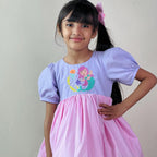 ArthLife Lavender Pink Permaid Party Wear Dress | Grocsy