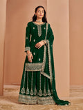Anaita Dark Green Premium Georgette Embroidered Salwar Suit | Grocsy