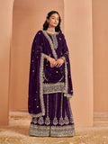 Anaita Purple Premium Georgette Embroidered Salwar Suit | Grocsy