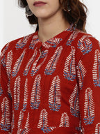 Souchii Maroon Printed A-Line Kurta | Grocsy