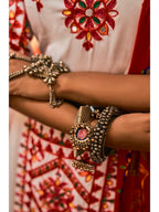Myra White Maslin Cotton Embroidered Navratri Special Lehenga | Grocsy
