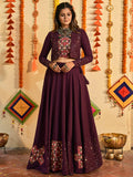 Myra Purple White and Red Maslin Cotton Embroidered Navratri Special Lehenga | Grocsy