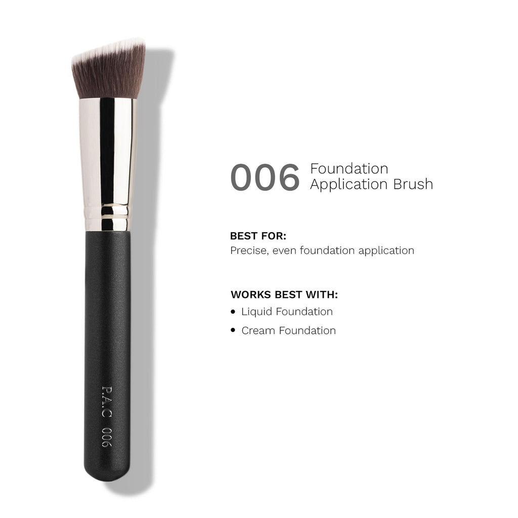PAC Studio Foundation Application Brush 006 - Flat Angular Densely Packed Soft Bristles for Smooth Blending | Grocsy