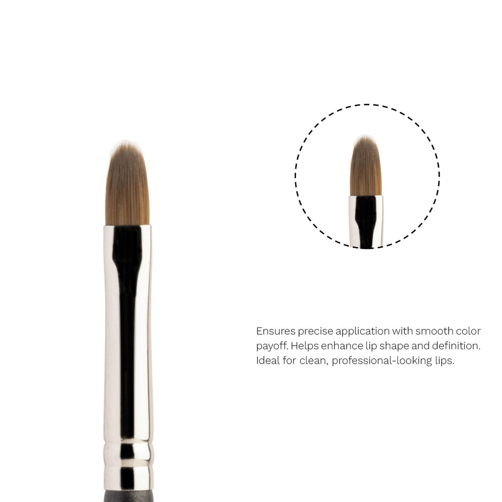 PAC Studio Lip Brush 319 - Tapered Lip Brush Stainless Steel Handle Turns into a Cap, Ideal for Lip Shaping | Grocsy