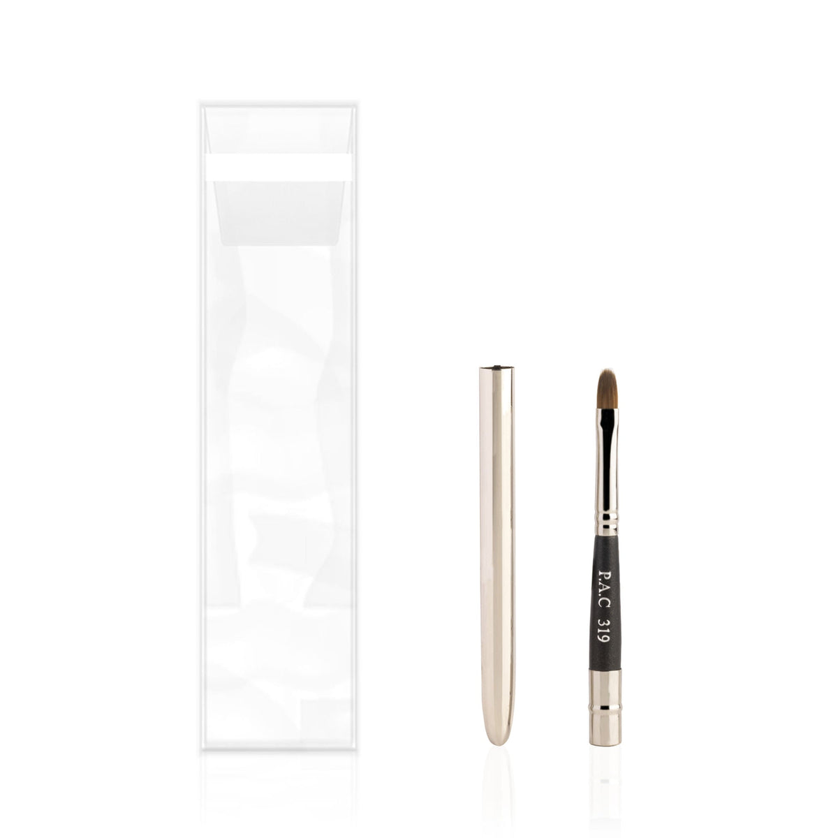 PAC Studio Lip Brush 319 - Tapered Lip Brush Stainless Steel Handle Turns into a Cap, Ideal for Lip Shaping | Grocsy