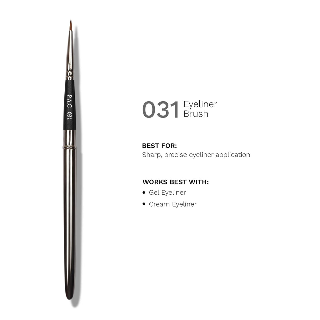 PAC Studio Eyeliner Brush 031 - Precise Liner Brush for Sharp Graphic Liners, Handle Turns into a Cap | Grocsy