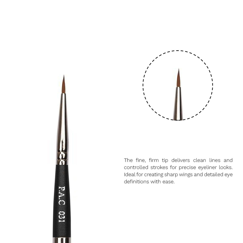 PAC Studio Eyeliner Brush 031 - Precise Liner Brush for Sharp Graphic Liners, Handle Turns into a Cap | Grocsy
