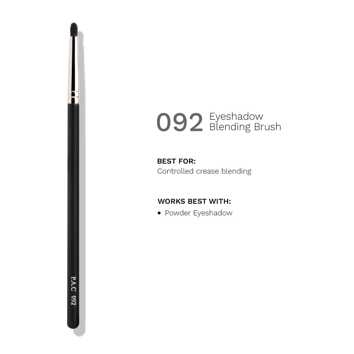 PAC Studio Eyeshadow Blending Brush 092 - Small Smudger Brush for Detailed Blending, Ultra Soft Bristles | Grocsy