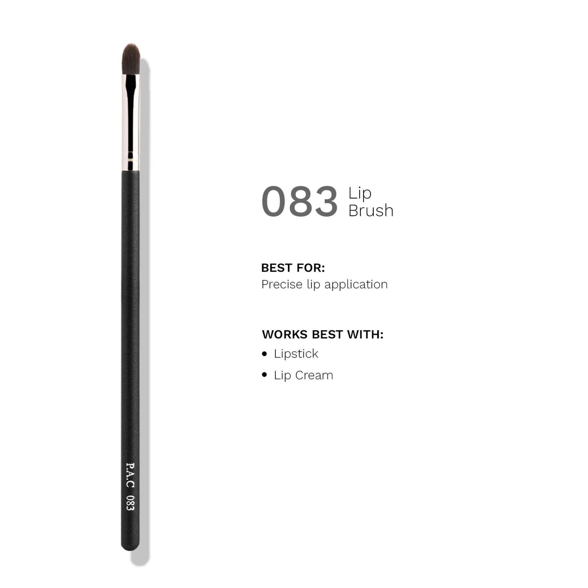 PAC Studio Lip Brush 083 - Flat Lip Contour & Filler Brush, Precise Control for Smooth, Flawless Lip Lines | Grocsy
