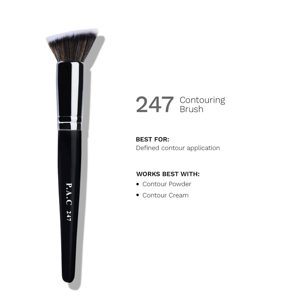 PAC Studio Contouring Brush 247 - Multi Functional Flat Angular Brush, Densely Packed Soft Bristles | Grocsy