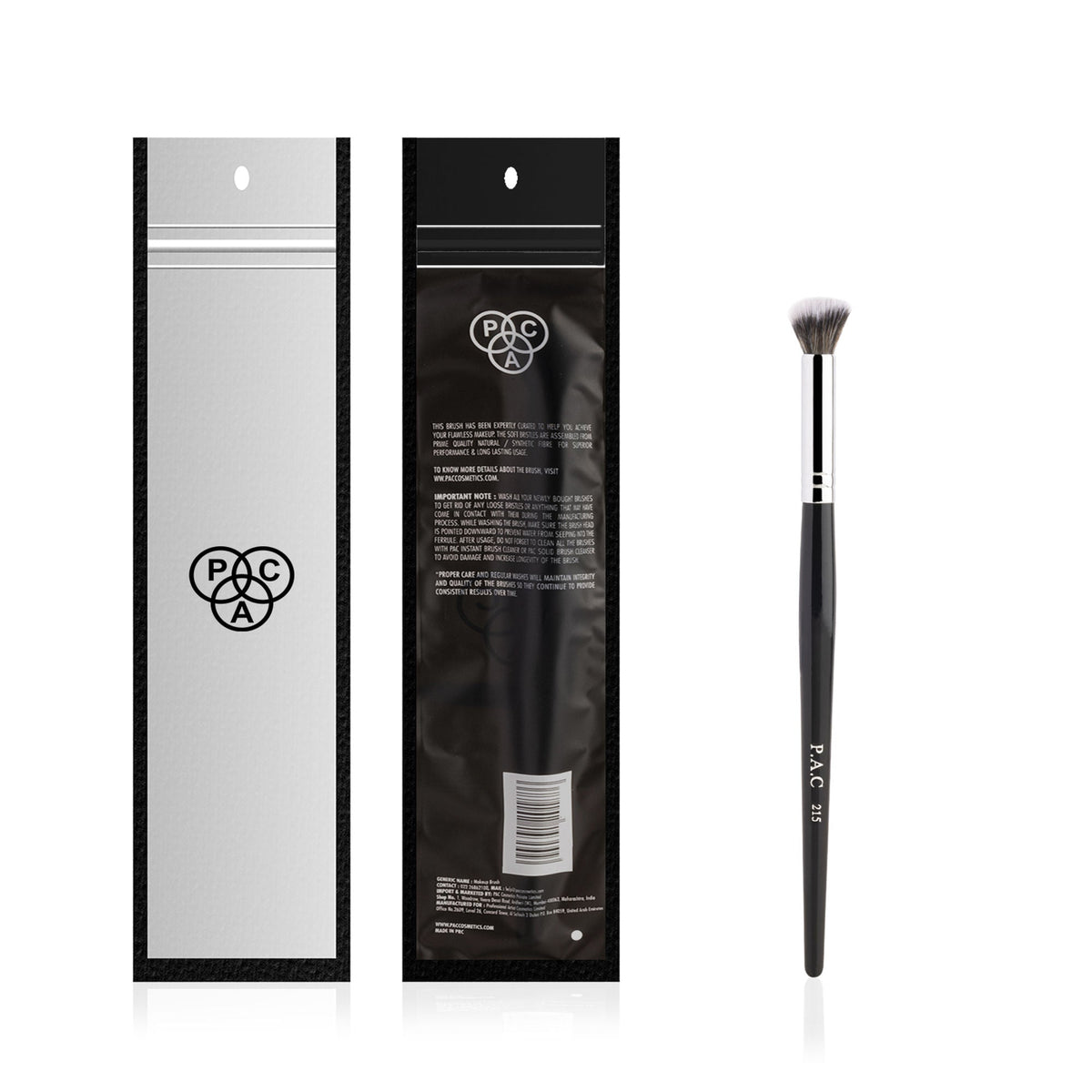 PAC Studio Concealer Brush 215 - Fluffy Angled Brush for Under Eye Concealing Ultra Soft Synthetic Bristles | Grocsy