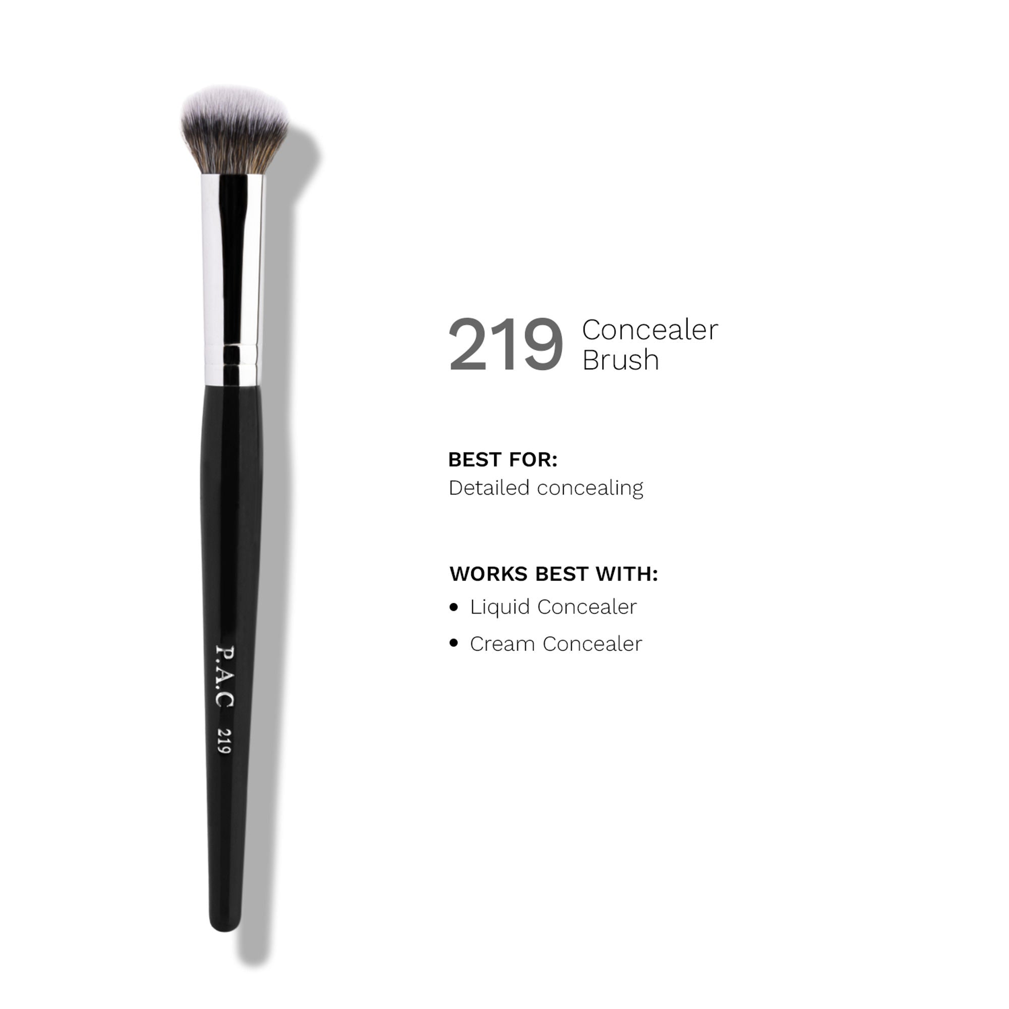 PAC Studio Concealer Brush 219 - Luxurious Dome Shape, Soft Synthetic Bristles for Quick Concealer Blending | Grocsy