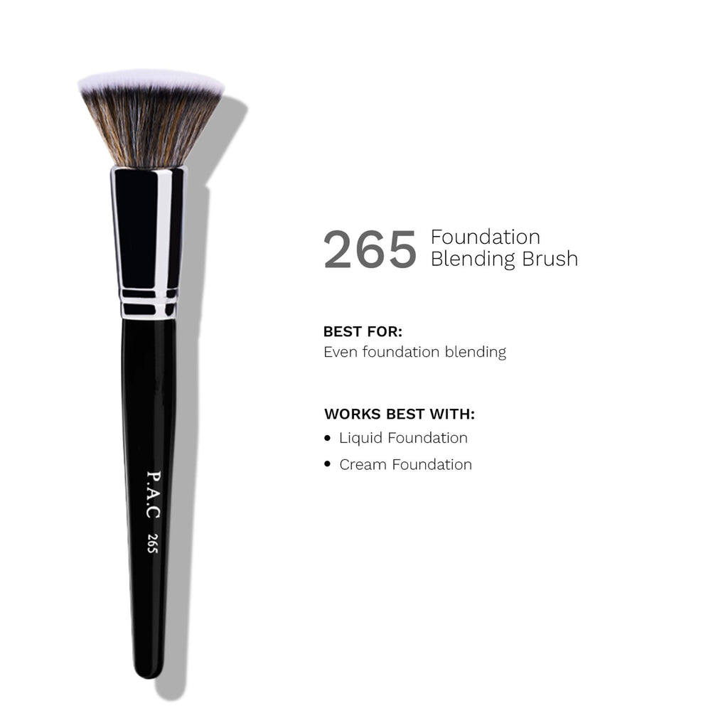 PAC Studio Foundation Blending Brush 265 - Flat Kabuki, Dense Soft Synthetic Bristles for Airbrush Finish | Grocsy