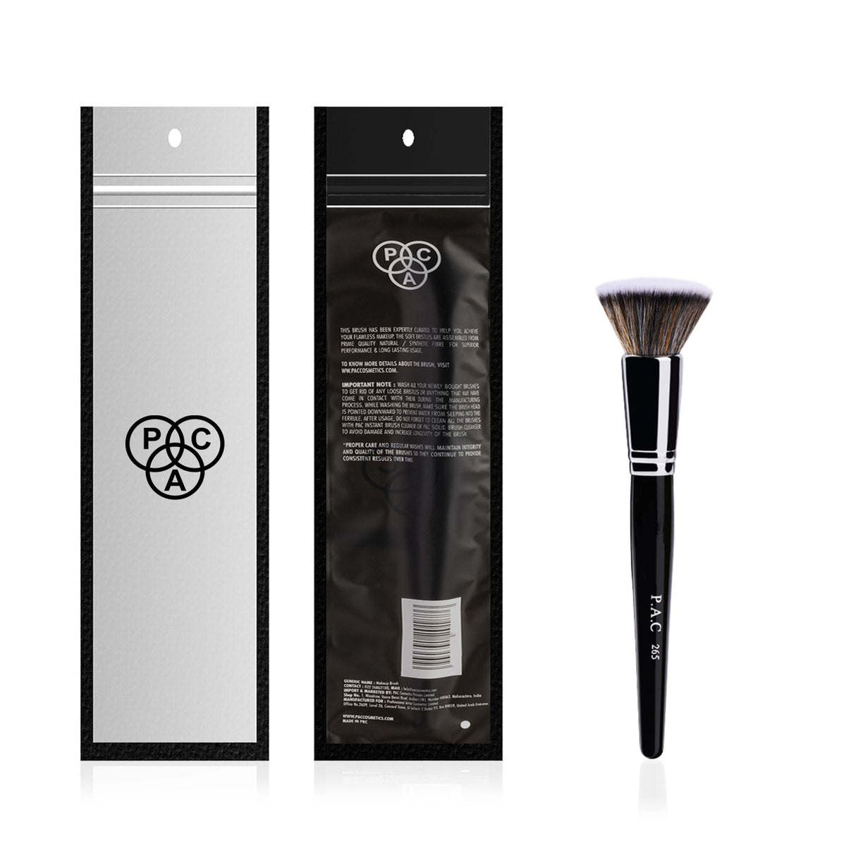 PAC Studio Foundation Blending Brush 265 - Flat Kabuki, Dense Soft Synthetic Bristles for Airbrush Finish | Grocsy